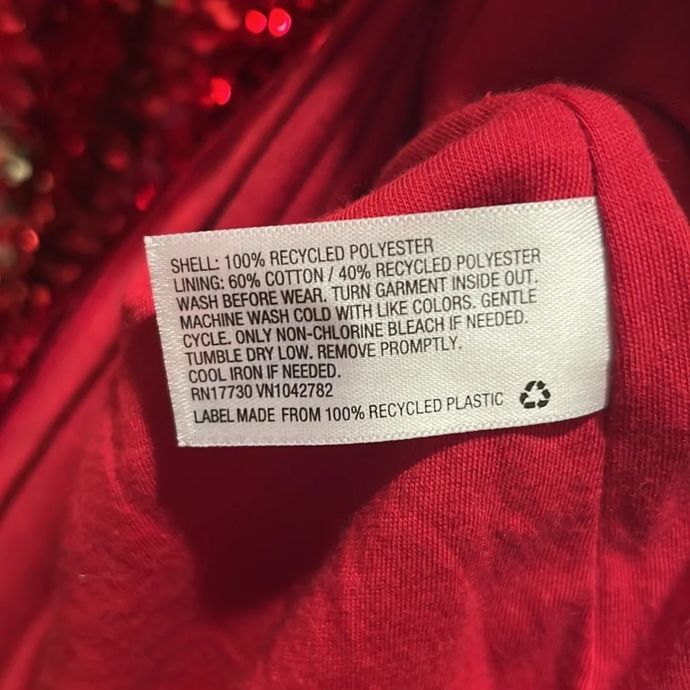 Cat & Jack Reversible Red Sequin Holiday Dress golden Snowflakes M (7/8) NWOT
